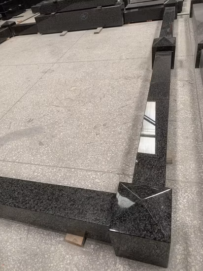 Pierre tombale de granit noir de nature de style européen personnalisé de qualité supérieure avec pierre tombale